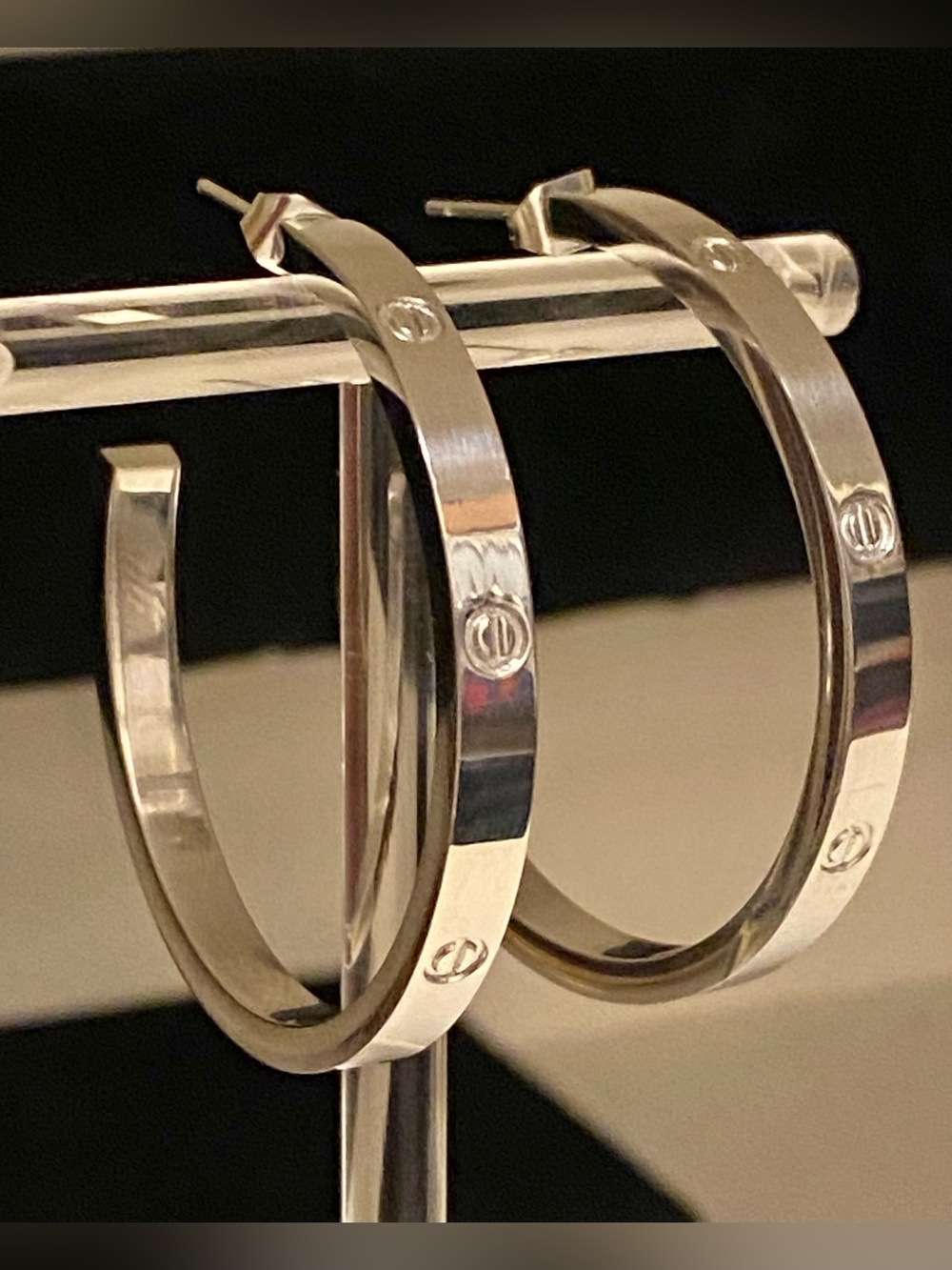 Fashion Jewelry Silver-Plated
- Inspired C Logo-Detail Hoop
Earrings